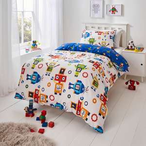 Robots Blue single Duvet Cover and Pillowcase Set £4.50 @ Dunelm free click and collect
