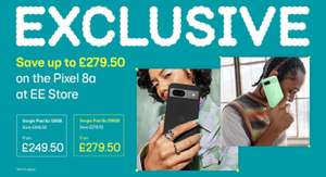Google pixel 8a 128gb / 256gb £279.50 for BT EE and Openreach employees
