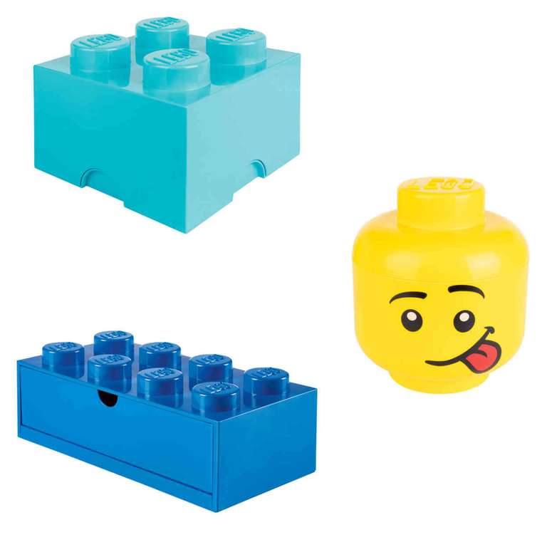 Lego Storage Head Small £9.99 [Choice of 3] / Lego Desk Drawer £17.99 / Lego Desk Drawer [Set of 2] £22.99 @ LIDL