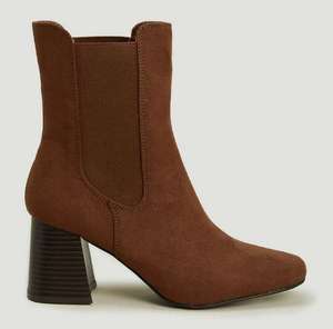 Et Vous Tan Square Toe Heeled Ankle Boots - £8 (Free Click & Collect) @ Matalan