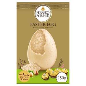 Ferrero Rocher Easter Egg White Chocolate & Hazelnut 250g - (Milk Chocolate version available too)