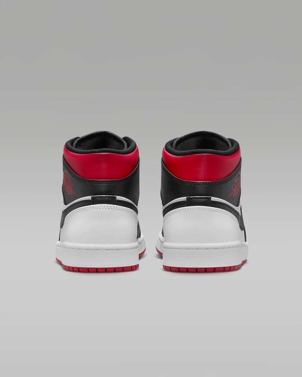 Air Jordan 1 Mid White/Black/Gym red Trainers | hotukdeals