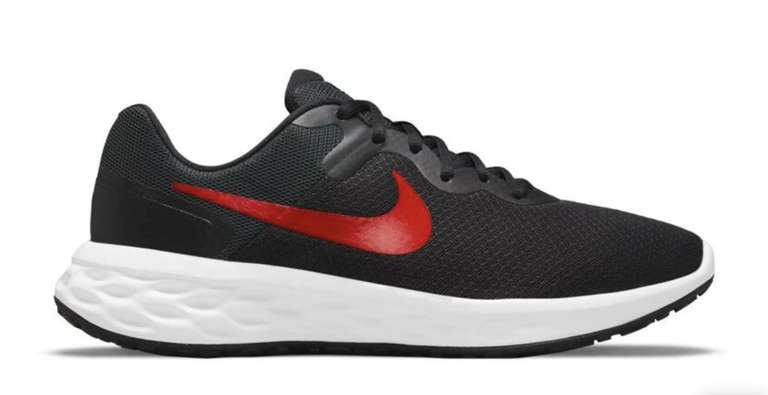 Nike Mens Revolution 6 Running Shoes (Black/University Red/Anthracite) using code