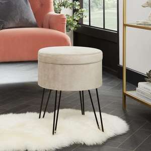Joanna Storage Stool Blush or Chateau Grey £12.50 @ Dunelm Free Click & Collect