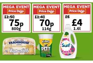Surf 60 Washes £4.00 // Warburtons Farmhouse 75p // Pot Noodle King Chicken & Mushroom 70p instore only