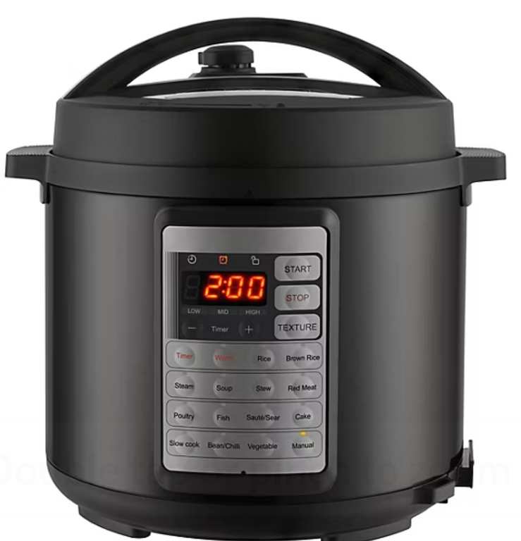 George Home Metallic Black GPC201SS-20 5.5L 1000W Pressure Multi Cooker - 2 Year Warranty - Free C&C