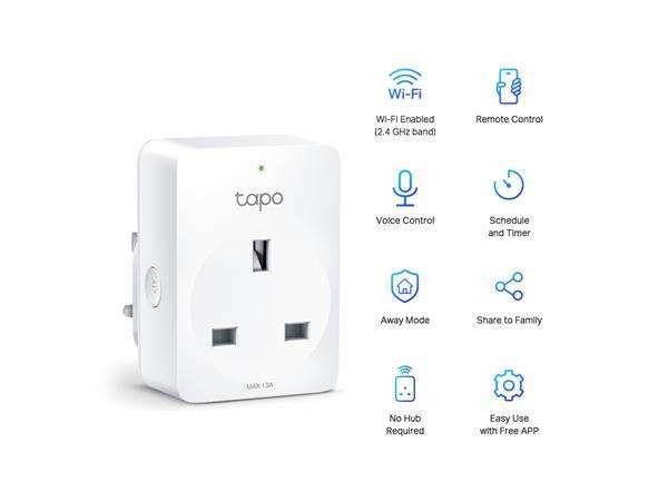 TP LINK Tapo P100 Smart Socket - 4 Pack (without energy monitoring - no hub required) - instore