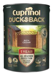 Cuprinol 5 Year Ducksback - Various Colours - 5L £9.00 With Free Delivery Using Promo EXTPAINT10 @ Homebase