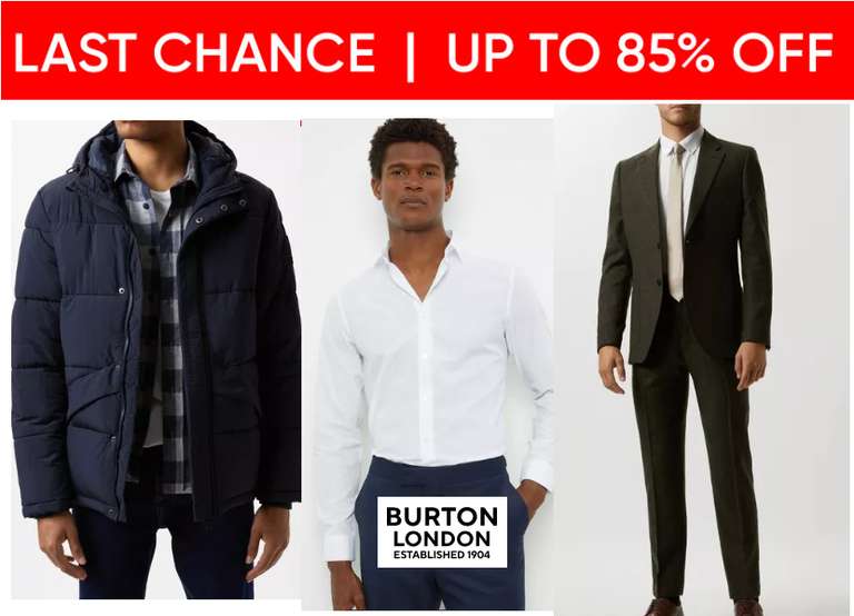 Up to 85% off the Sale + Extra 10% with code Delivery £3.99 Free with unlimited or £60 Spend + Free Returns @ Burton
