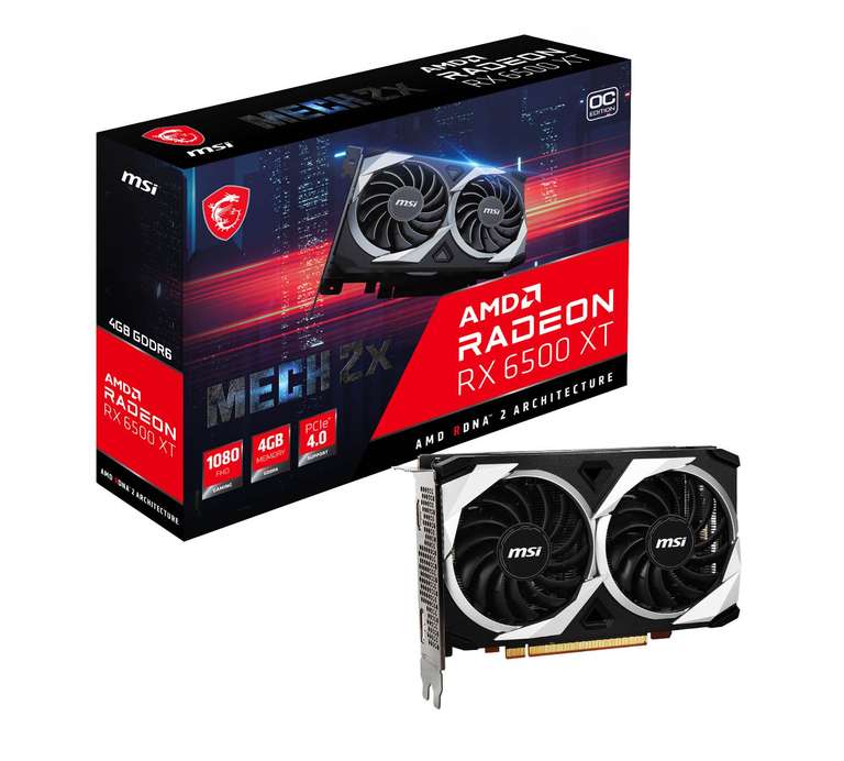 MSI Radeon RX 6500 XT MECH 2X 4GB OC GPU - £199.99 @ CCL Computers