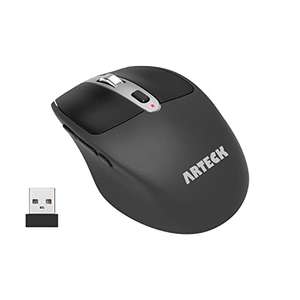 Arteck 2.4G Rechargeable Wireless Mouse with Ergonomic Design Silent Clicking with Side Switch Buttons - ARTECK FBA (Prime Exclusive)
