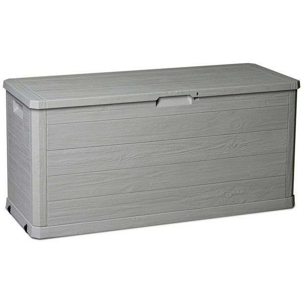 Toomax 280L Wood Effect Garden Storage Box - Grey free C&C