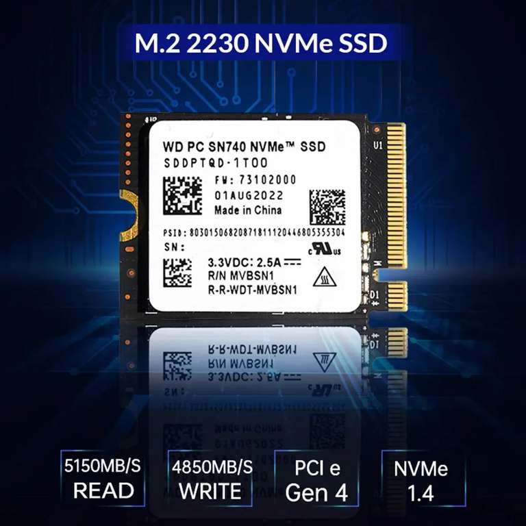 WD PC SN740 1TB M.2 2230 PCIe 4.0 NVMe SSD/Solid State Drive