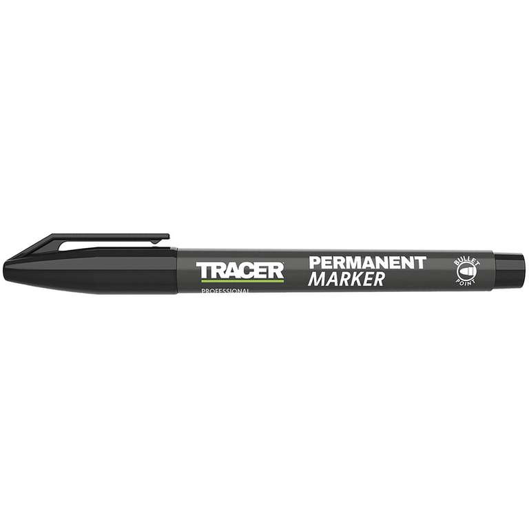 Tracer Permanent Marker Fine Black 2 for £2 - Free Click & Collect