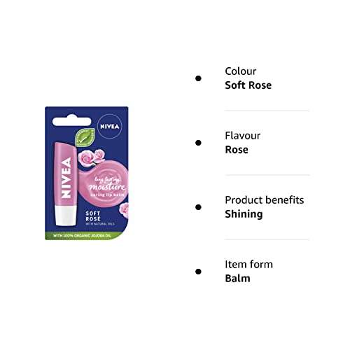 Nivea Soft Rose Lip Balm, 5 g - £1.10 @ Amazon