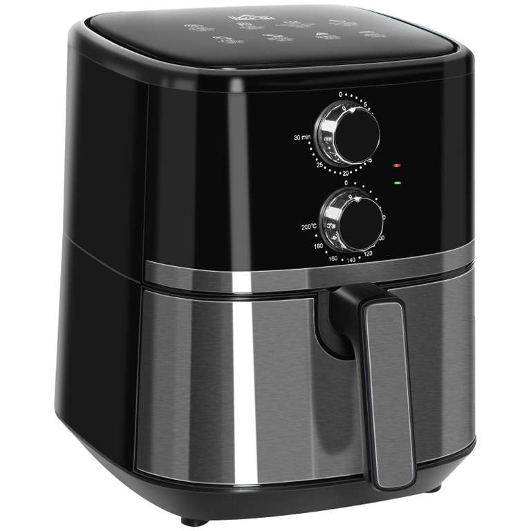 HOMCOM Air Fryer, 1500W 4.5L Air Fryers Oven with Rapid Air Circulation, Adjustable Temperature, Timer - £38.24 with code @ Aosom