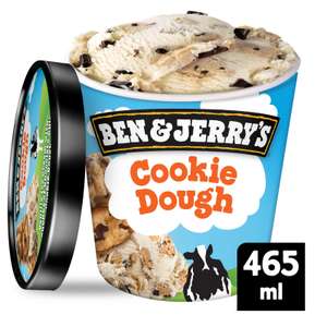 Various Ben & Jerry's Ice Cream tubs 465ml (Cookie dough/Chocolate Fudge Brownie/Phish Food/Raindough) £2.50 (One Day only/Online) @ Iceland