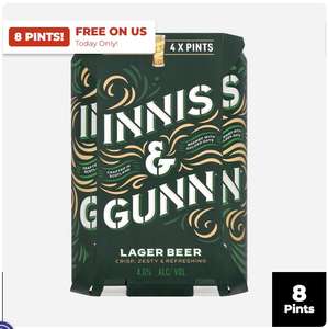 8 Free Innis & Gunn Lager Beer Pint Cans with £30+ spend