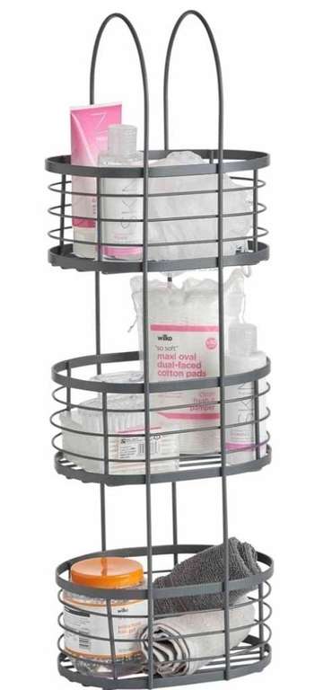 Wilko 3 Tier Grey Bathroom Storage Basket £9.60 with Free Collection @ Wilko