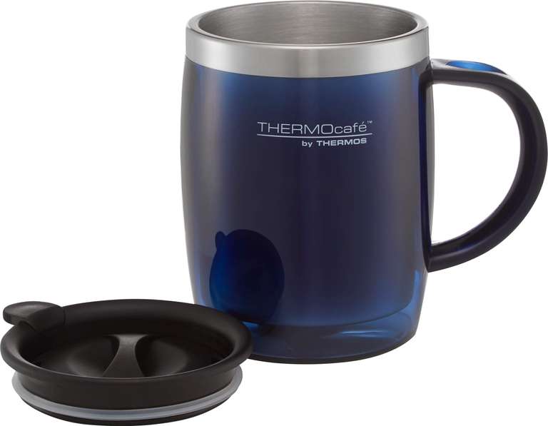 Thermos Translucent Desk Mug, Stainless Steel, Blue/ Red/ Purple