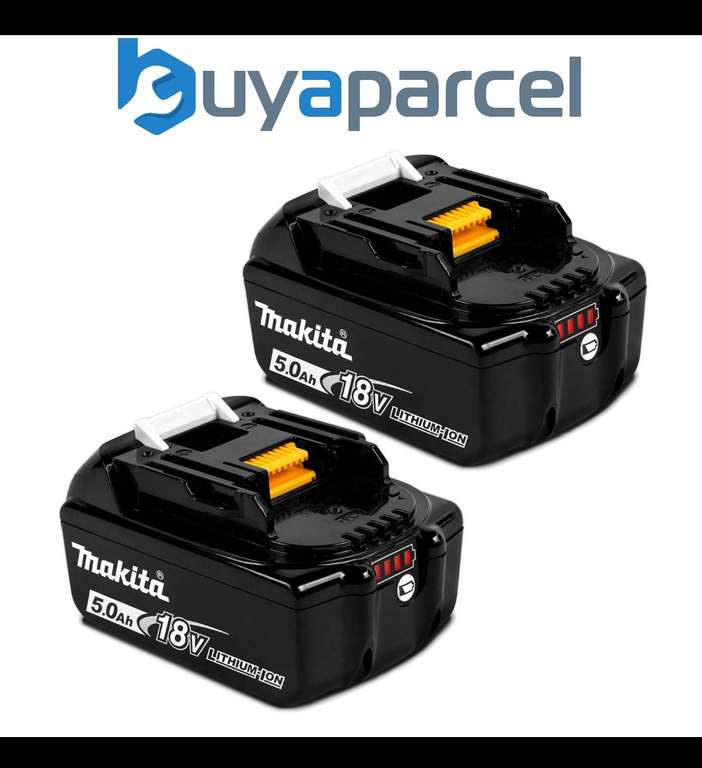 Makita 5ah battery BL1850b x2 w code sold by buyaparcelstore UK