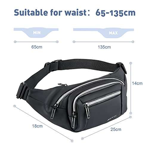 Unisex Bum Bag with Reflective Strip W/Voucher - Sold by Dreameater FBA