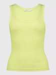 Turquoise or Pastel Yellow Ribbed Racer Neck Vest/Lime Green Classic Ribbed Skinny Fit Vest (Sizes 8-26) + Free Order & Collect
