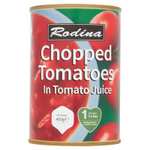 12 Case Rodina Chopped Tomatoes In Tomato Juice 400g - Acocks Green