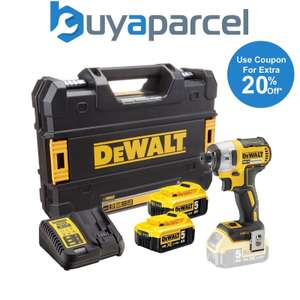 Dewalt DCF887P2 18V XR G2 Brushless 3 Speed Impact Driver - 2 x 5.0ah Batteries w/code sold by buyaparcelstore (UK Mainland)