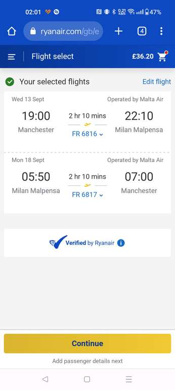 Return Flights To Milan From Manchester Departing 13 September - 18 September 2023