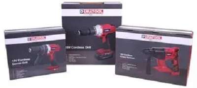 Duratool 18V 1x 2Ah Li-Ion Cordless Drill Driver, Combi Drill & SDS Rotary Hammer Drill Kit - D03488