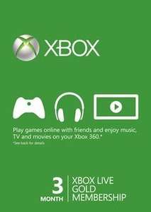 3 Months Xbox Live Gold Membership - £6.89 @ CDKeys