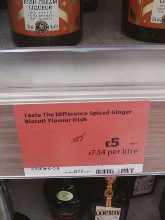 Sainsbury's Spiced Ginger Biscuit Flavour Irish Cream Liqueur, Taste the Difference 15% 70cl £5 Instore @ Sainsburys (Derby)