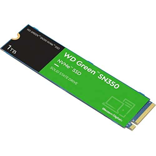 WD Green SN350 1TB NVMe Internal SSD Solid State Drive - Gen3 PCIe, QLC, M.2 2280, Up to 3,200 MB/s - £54.96 @ Amazon