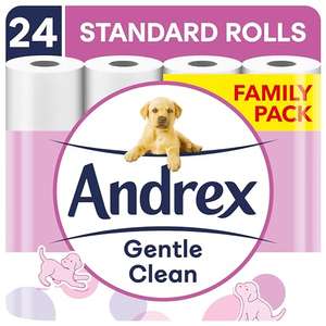 Andrex Gentle Clean Toilet Rolls – 24 Toilet Roll Pack - £8.98 or less with Max Subscribe & Save