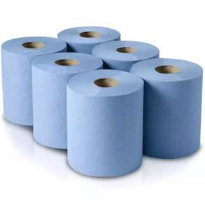 6 x Jumbo Workshop Hand Towels Blue Rolls 2 Ply Centre Feed Wipes Embossed Tissue £8.99 Delivered @ thinkprice / eBay