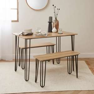 Bella Hairpin Leg Dining Table Set seats 4-6 people £90.30 free click and collect @ Dunelm