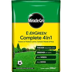 Miracle-Gro Evergreen Complete 4-in-1 Lawn Food - 200 m2, Lawn Food, Weed & Moss Control - £16.97 @ Amazon