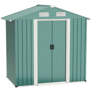 Outsunny 6ft x 4ft Metal Shed Garden Shed w/ Double Door & Air Vents, Green - £183.99 with code (UK Mainland) @ eBay / outsunny