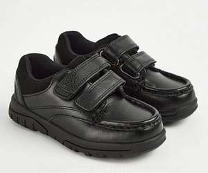 Wide Fit Black Leather Moccasin School Shoes - Free Click and Collect