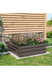 Corrugated Galvanised Steel Elevated Metal Garden Bed, Sold & Delivered by Living and Home (UK Mainland)