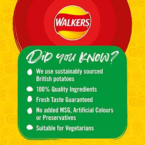 Walkers Classic Variety Crisps Box Ready Salted, Cheese & Onion, Salt & Vinegar, Prawn Cocktail (60 Packs) £13.22 / £11.90 s&s @ Amazon