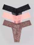 Lovehoney Wild Pink Lace Thong Set (3 Pack) - £4.49 + Free Delivery With Code - @ Lovehoney