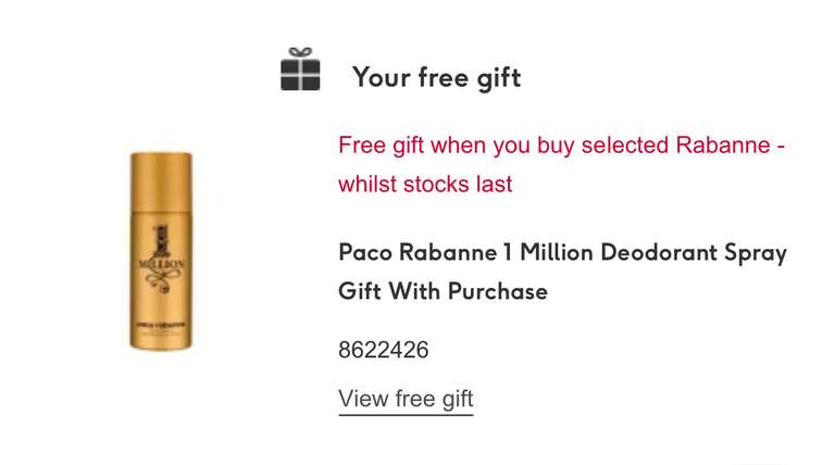 Paco Rabanne Phantom Eau De Toilette 50ml + FREE Paco Rabanne 1 Million Deodorant Spray