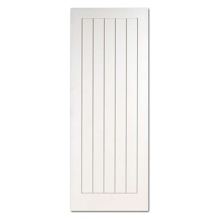 Geneva White Grained Moulded Cottage Internal Door - 1981mm x 762mm - Free Click & Collect