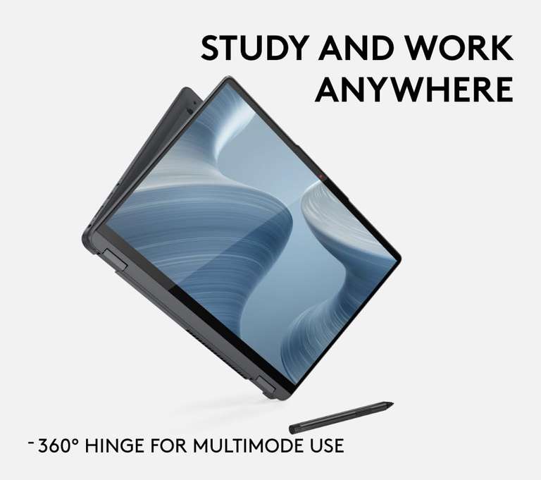 Lenovo IdeaPad Flex 5 14 Inch 2.5K Laptop (AMD Ryzen 7 5700U, 16GB RAM, 1TB SSD, Digital Pen, Windows 11 Home) - Storm Grey
