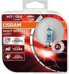 OSRAM NIGHT BREAKER LASER H7, +150% more brightness, halogen headlight lamp, 64210NL-HCB, 12V, duo box (2 lamps) - £15.79 @ Amazon