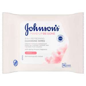 Johnson's Face Care Make Up Be Gone Refreshing Wipes 25pk - S&S £1.25/£1.18 1st Time S&S