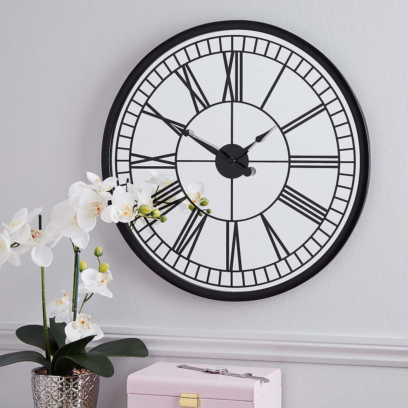 Dunelm Mirrored 57cm Wall Clock For 1760 Click Collect Dunelm Hotukdeals