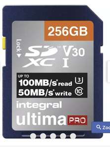 Integral 256GB UltimaPRO V30 Premium SD Card (SDXC) UHS-I U3 - 100MB/ £24.99 @ MyMemory